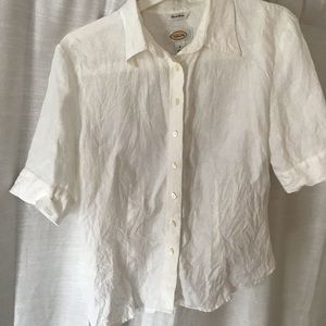 100% linen button down